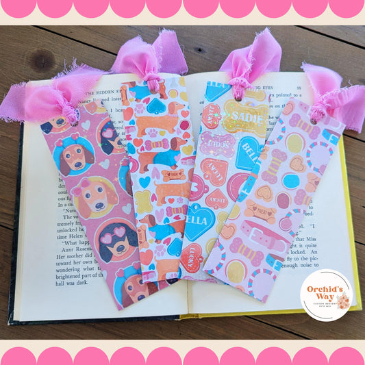 Dachshund Bookmark, Dachshund Bookmark Bundle, Doxie Bookmark, Cute Dog Bookmark, Dog Lover Bookmark, Tan and Brown Dachshund Gift, Doxie's